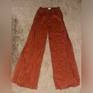 Abercrombie and Fitch - orange linen pants with slit - size small